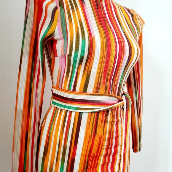 Akira Striped Long Sleeve Muti Color Top. - Picture 3 of 8